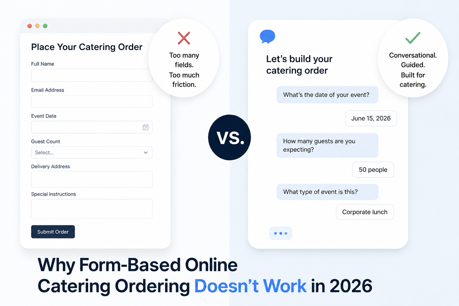 Why Form-Based Online Catering Ordering Doesn't Work in 2026